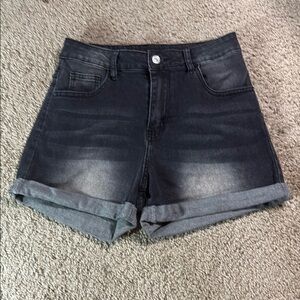 Women's Black Denim Shorts